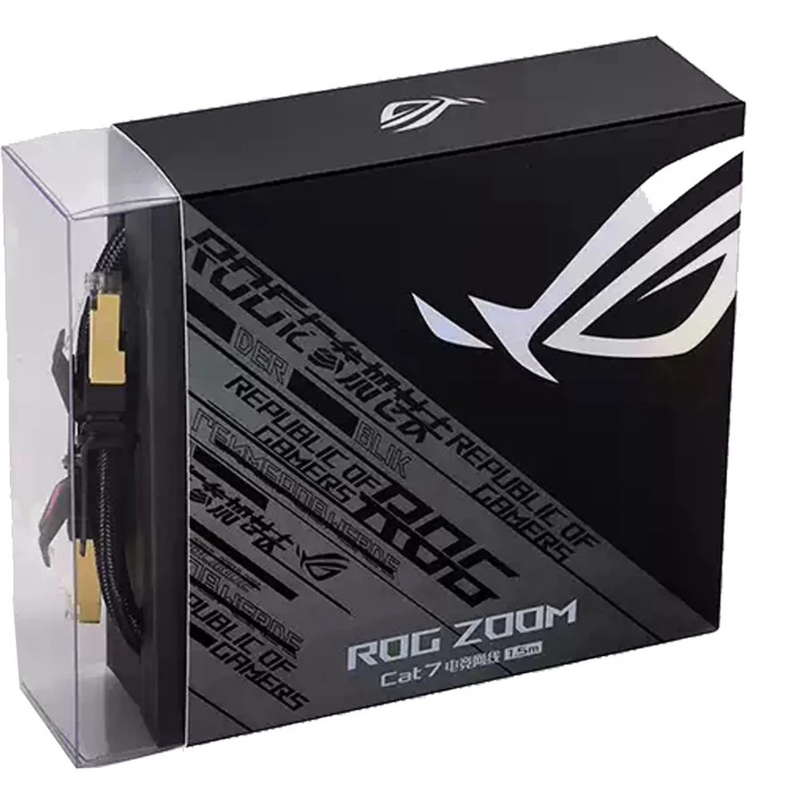 ASUS華碩 ROG ZOOM CAT7 1.5米 10Gbit/s/純銅/鍍金/抗干擾/電競/編織/網路線