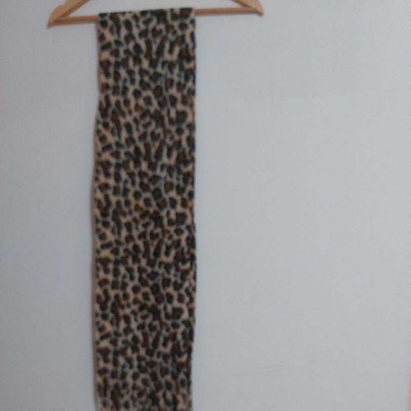 豹紋豹紋長版流蘇圍巾