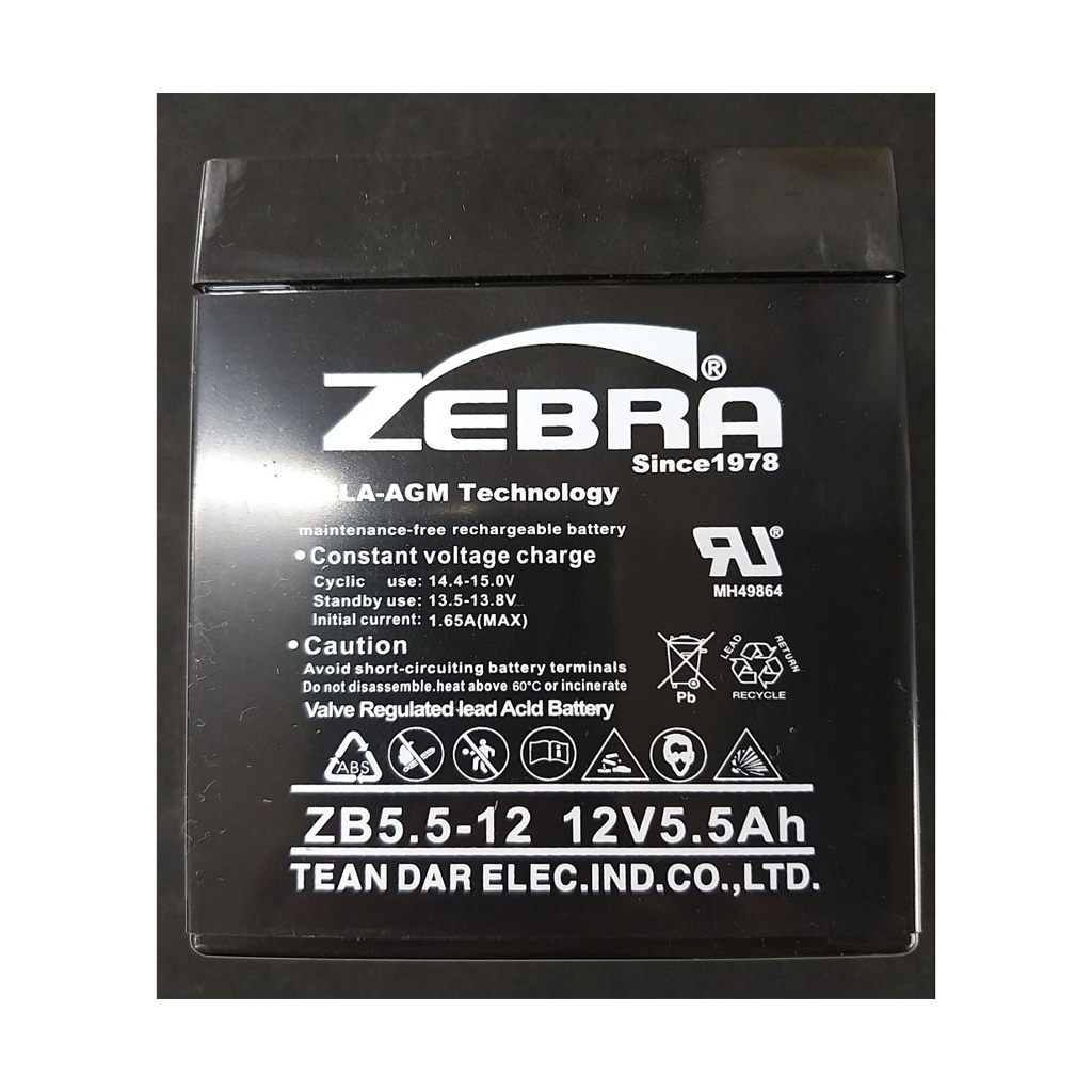 【 大林電子 】ZB5.5-12 12V5.5Ah ZEBRA 鉛酸電池 ※ MIPRO MA-709 適用 ※