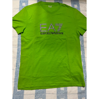 正品 ARMANI EA7 螢光綠 短袖T恤(S)