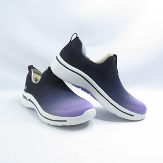 Skechers 124885BKLV 女 健走鞋 GO WALK Arch Fit 薰衣草×黑【iSport愛運動】