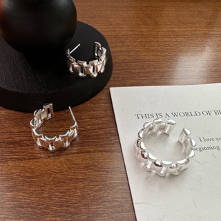【 PerTe 】925純銀 厚錶帶造型耳環&戒指