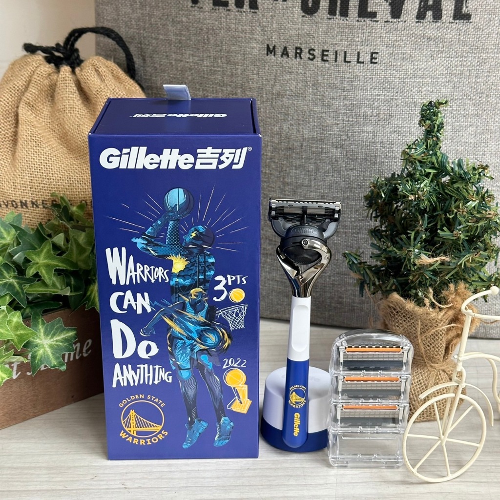 ✔現貨💯公司貨【Gillette 吉列】NBA聯名無感刮鬍刀（1刀架4刀頭1底座）吉列刮鬍刀 1組