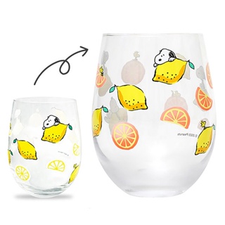 Kamio 日本製 Snoopy 冷感變色玻璃杯 570ml 史努比 檸檬 KM11407
