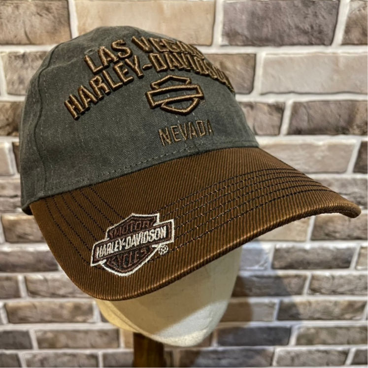 哈雷摩托車 拉斯維加斯限定款 老帽 刺繡老帽 復古帽 平板帽 棒球帽 刺繡棒球帽 限量 百分百正品