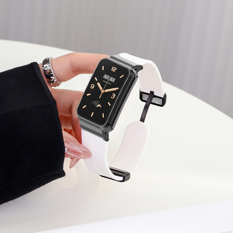 硅膠錶帶 折疊扣磁吸錶帶 適用於 小米手環8 Active 小米手環8 小米手環7pro 小米手環7 pro替換錶帶