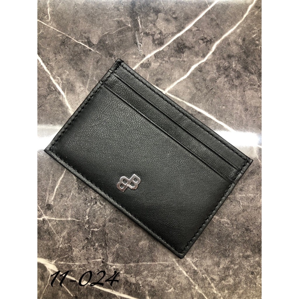 高雄凡賽斯歐洲精品 HUGO BOSS BOSS 立體雙B鐵標字樣LOGO 素面 黑色 卡夾 名片夾