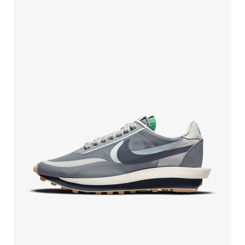 NIKE 二手正品 24cm LD WAFFLE SACAI X CLOT COOL GREY 陳冠希