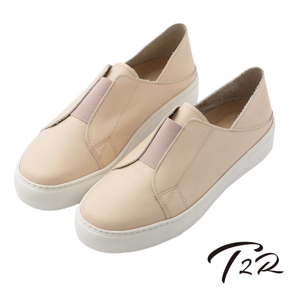 【T2R】特價出清-真皮手工時尚簡約懶人鞋-粉-5220-1824