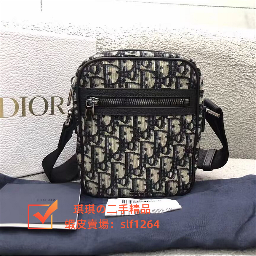 【琪琪の二手精品】DIOR迪奧Oblique印花 迷你相機包 手機包 信使包 肩背包 斜背包 男士相機包