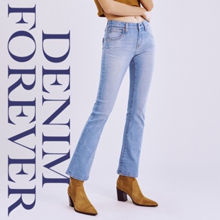 BRAPPERS 女款 新美腳ROYAL系列-低腰彈性九分喇叭褲-藍