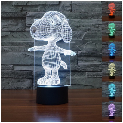 ❤️💛滿149免運💙💜史努比 LED 小夜燈 3D立體 七彩 創意 交換禮物 可愛 USB 檯燈 新款 生日禮物 派對