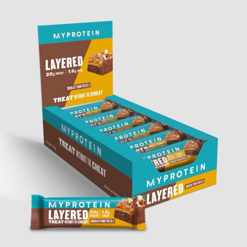 《現貨》Myprotein 六層夾心高蛋白棒12入 - Chocolate peanut pretzel