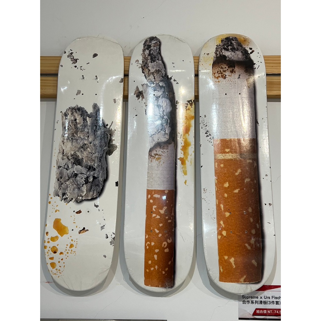 Supreme Urs Fischer Cigarette Skateboard (set of 3)滑板