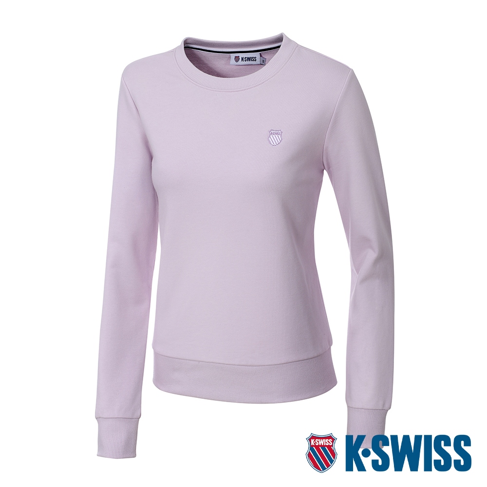 K-SWISS  Basic Sweatshirt圓領長袖上衣-女-淺紫