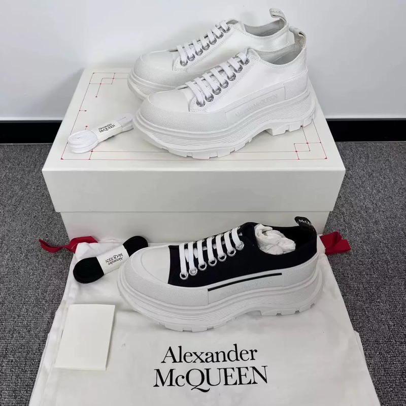 No.33｜Alexander McQueen 麥昆鞋 小白鞋 厚底鞋 正品代購 低筒厚底馬丁鞋 帆布鞋