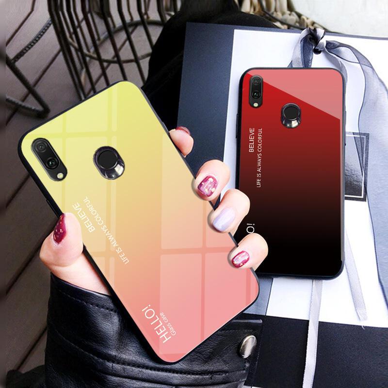 Realme3 Pro 手機殼 防摔 realme3 保護殼 全包 鋼化玻璃背蓋 矽膠軟邊 保護套 手機套 外殼 漸變