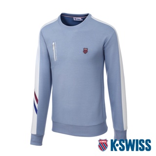 K-SWISS Panel Sweatshirt圓領上衣-男-莫蘭迪藍