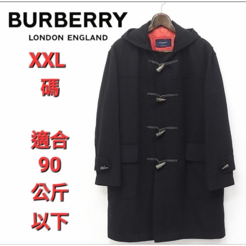 男XXL碼／日本二手精品／Burberry London／羊毛連帽大衣