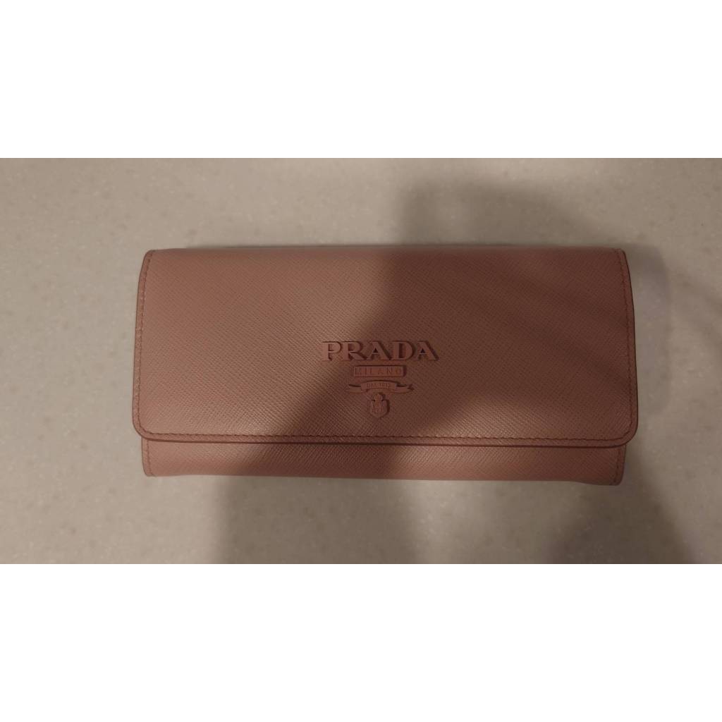 【全新未使用】普拉達 Prada 粉色 長夾