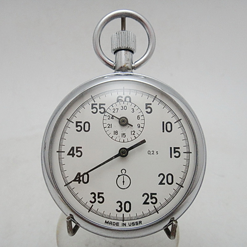 【拾年之路】 80年代盒裝蘇聯製Agat 15石0.2秒/60秒/30分機械碼錶/碼表/馬錶(免運)