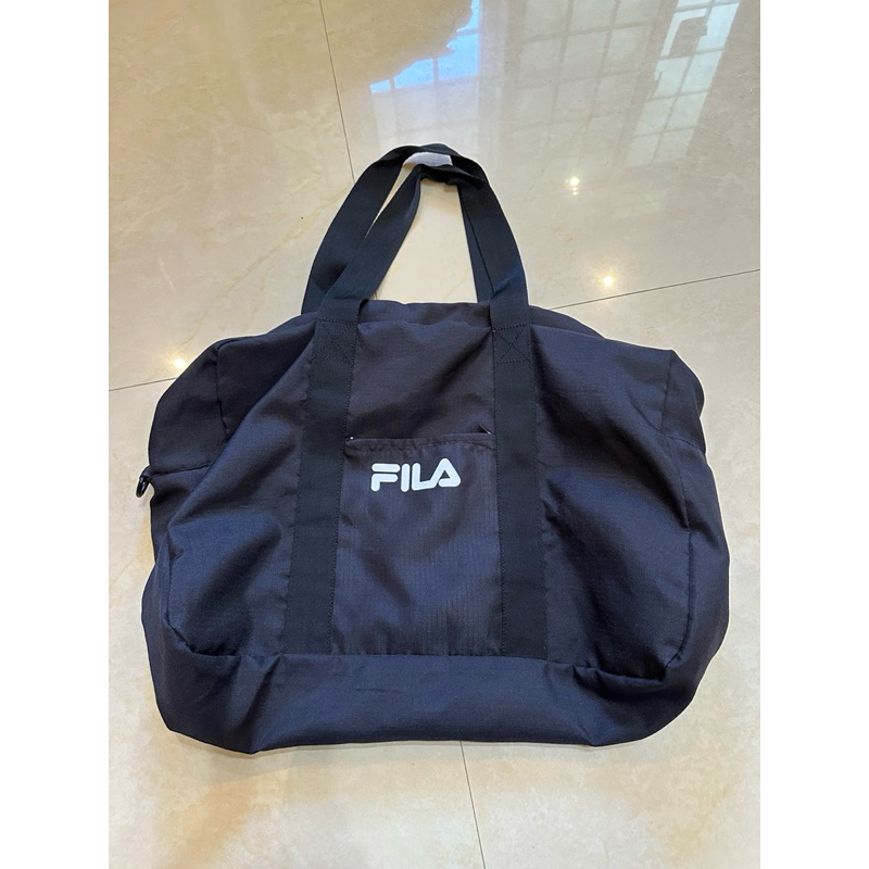 Fila 黑色 袋子 收納袋 旅行袋 旅遊袋 旅行包 收納 袋子 袋 黑色收納包