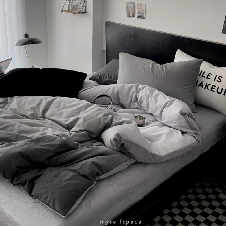 生活空間 棉絨 秋冬冰島床包組 漸層灰 冷色系 保暖床包 單人/雙人/加大雙人