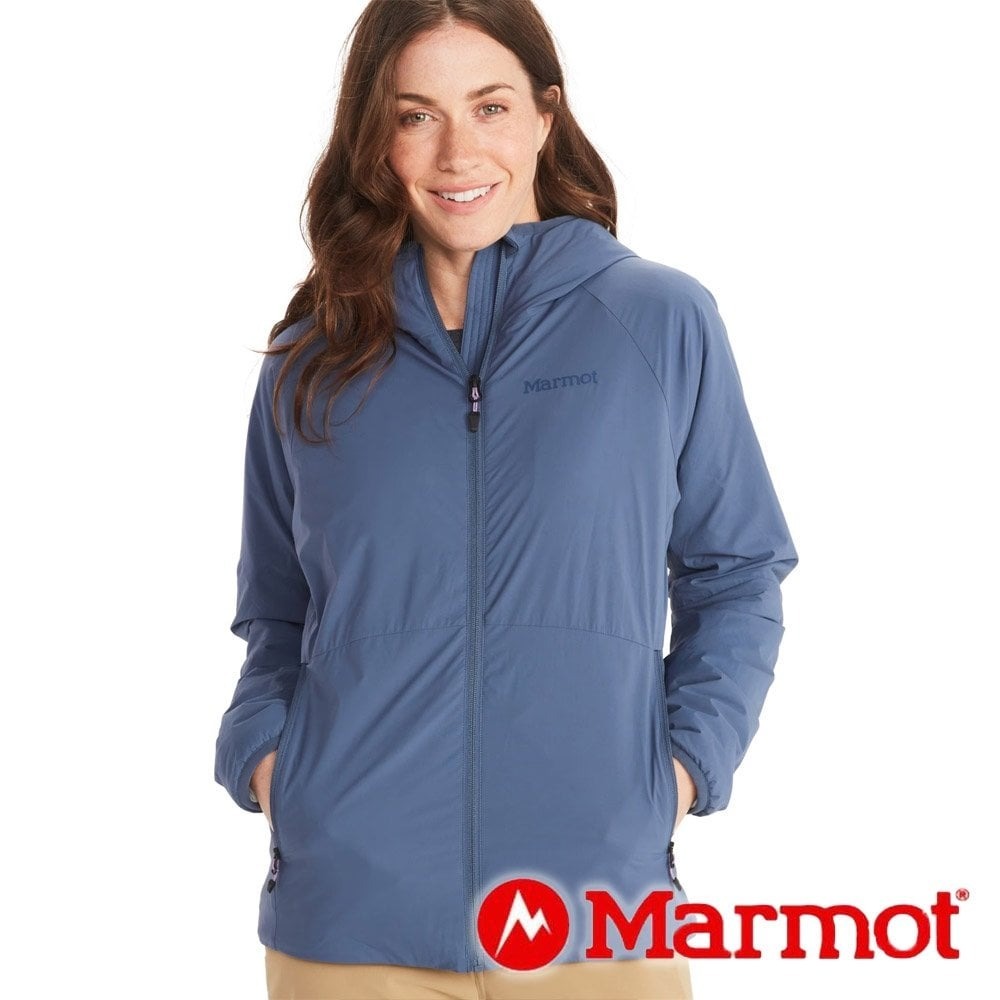 【Marmot】女彈性保暖連帽外套(PrimaLoft)『風暴藍』M12693
