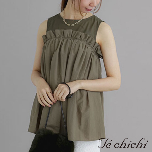 Te chichi 拼接摺邊設計無袖上衣(FC33L0A2180)