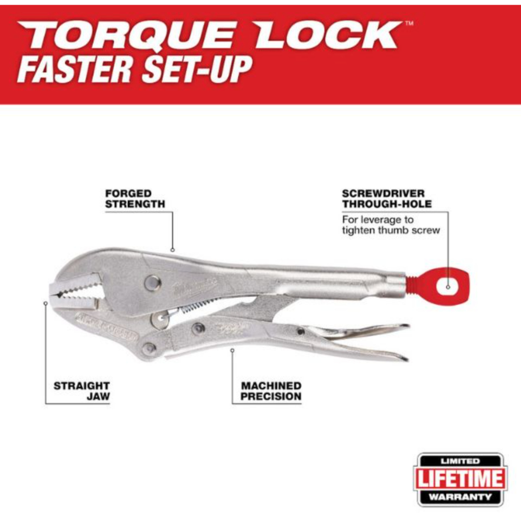 米沃奇新款全鋼製 TORQUE LOCK 7" 10" 直爪鎖緊鉗 萬能固定鉗 強力 直口大力鉗
