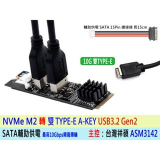 臺灣熊讚 主機板 nvme m2 m-key 轉 type-e a-key 5g 10g機殼面板type-c 一年保