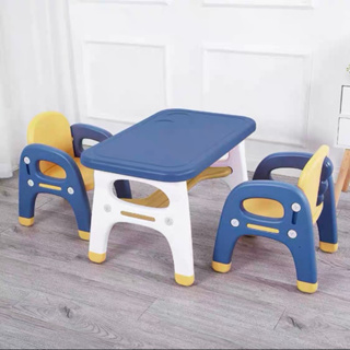 （二手）恐龍黃藍配寶寶桌 兒童桌椅(兒童桌椅套裝 寶寶閱讀桌 家用幼兒玩具桌 早教遊戲桌 繪畫桌)