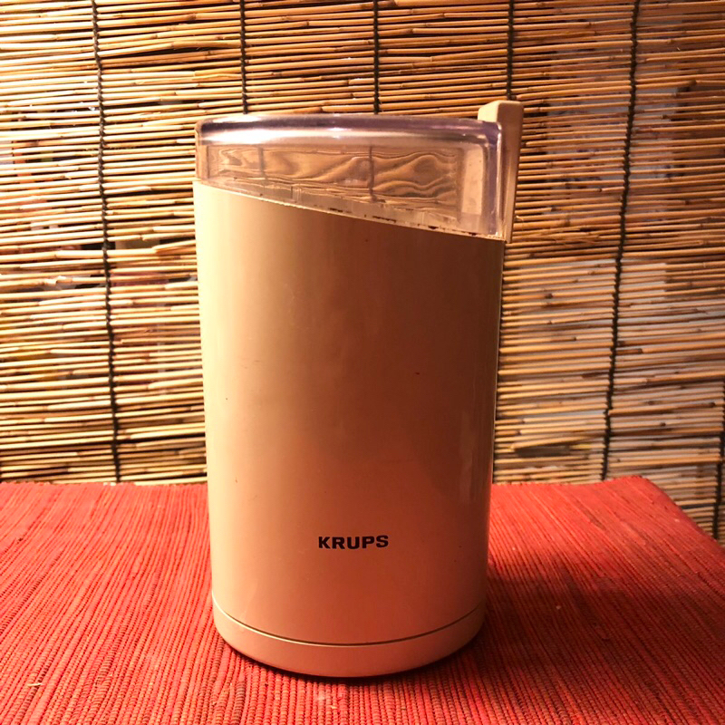 KRUPS 白色攜帶型咖啡電動磨豆機 法國製絕版品 馬達超靜音