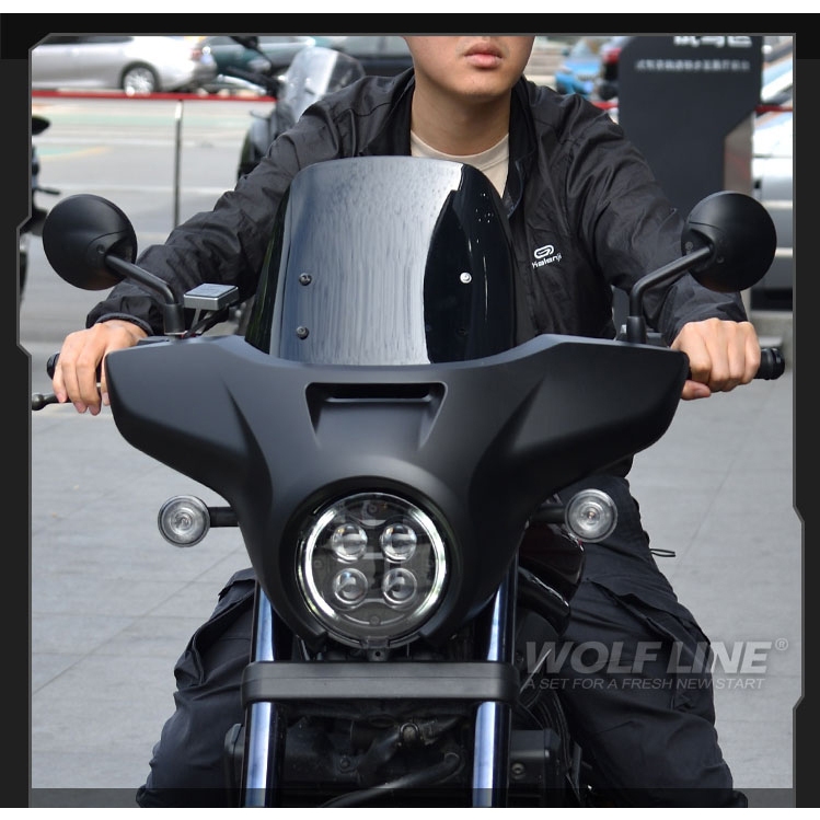rebel 500豬頭罩 適用於 Honda 叛軍1100改裝頭燈整流罩 Rebel250 摩托車裝飾 Rebel 11