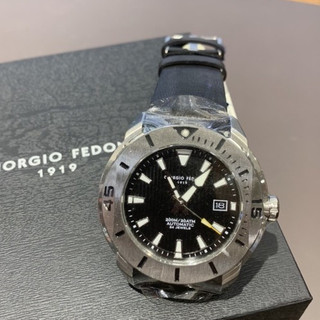 Giorgio Fedon 1919 喬治菲登 OCEAN HOVER 機械皮革腕錶 魟魚設計款 GFCH004 黑