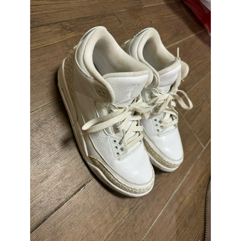 Air Jordan 3 triple white 白水泥 白色 爆裂紋 冰藍 陳冠希 二手 us8.5