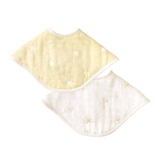 日本製 10mois ecru 星黃色和Kinari 有機棉六層紗 2 件套 大面積 拍嗝巾 口水圍兜