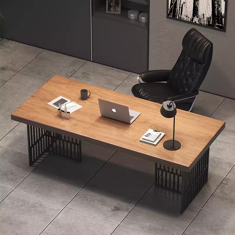 金悅瑪*現代簡約臺式電腦辦公桌子小型老板桌辦公室辦公桌實木loft工業風