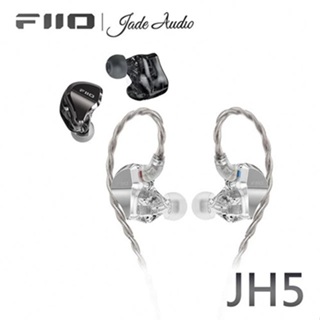 【FiiO台灣】JH5一圈四鐵五單元CIEM可換線耳機10mm碳纖維球頂振膜/0.78mm雙針可換線/銅鍍銀耳機線