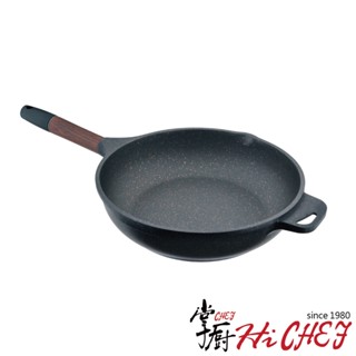 《掌廚HiCHEF》木柄輕量不沾鍋24CM 平底鍋(無蓋) 電磁爐適用