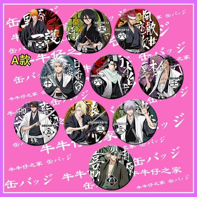 BLEACH 死神 胸章 徽章 勳章 黑崎一護 朽木露琪亞 朽木白哉 日番谷冬獅郎 市丸銀 阿散井戀次 平子真子 動漫