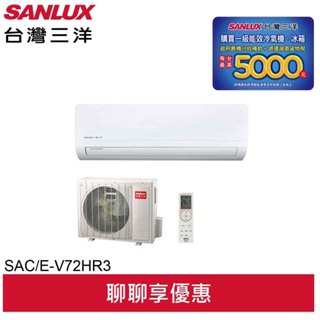 SANLUX台灣三洋 10-12坪經典型一級變頻冷暖冷氣SAC-V72HR3/SAE-V72HR3