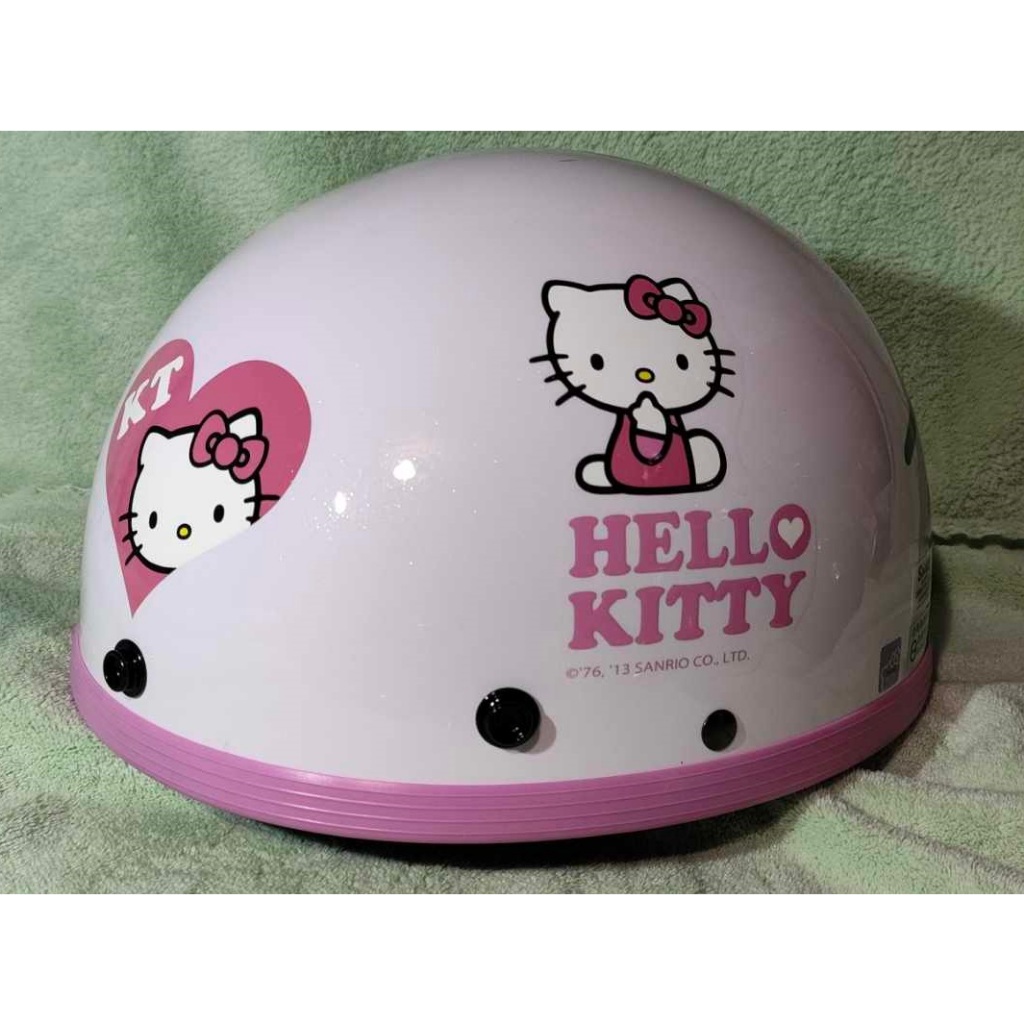 《周邊》【現貨】特賣 正版授權 三麗鷗 Hello Kitty KT 凱蒂貓 碗公帽 西瓜帽 騎士帽 安全帽 半罩安全帽