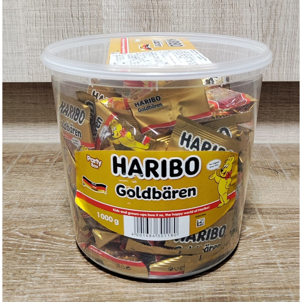 COSTCO- HARIBO 哈瑞寶 金熊Q軟糖分享包 1公斤(1000g) 桶裝