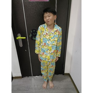 皮卡丘 神奇寶可夢 居家套裝 家居衣服 長袖睡衣 長袖上衣 長褲~恩恩購物城~