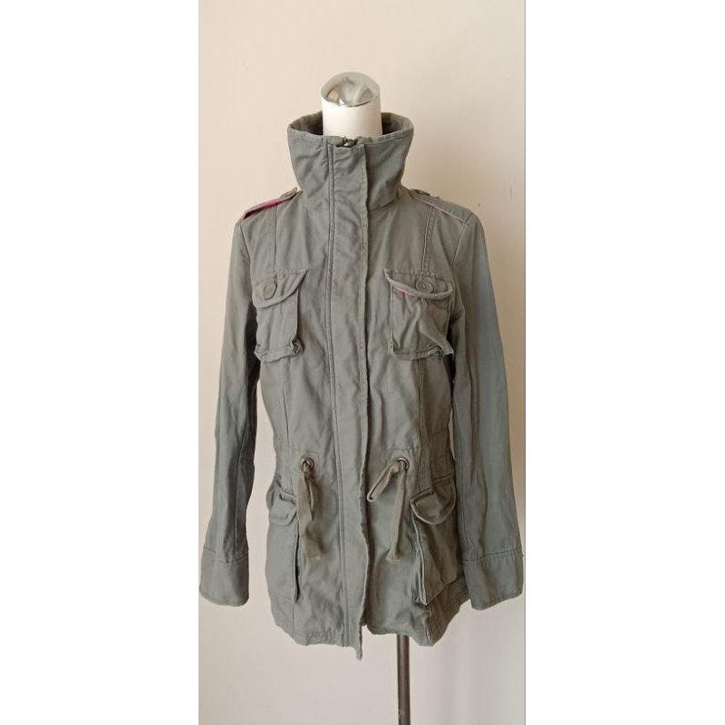 Gap軍綠色軍裝式大衣外套（（9成新））