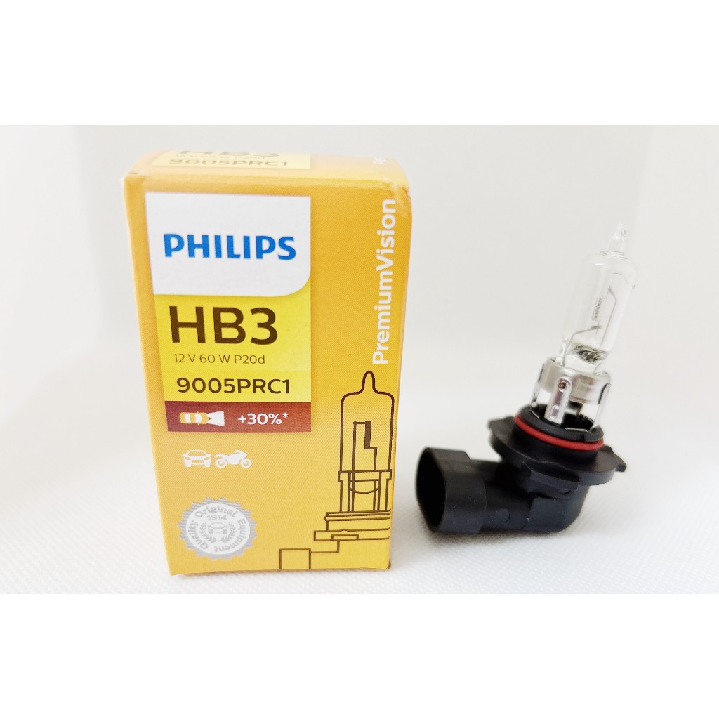 飛利浦PHILIPS德國製Premium亮度加強+30%超值型抗紫外線石英玻璃大燈燈泡9005/HB3
