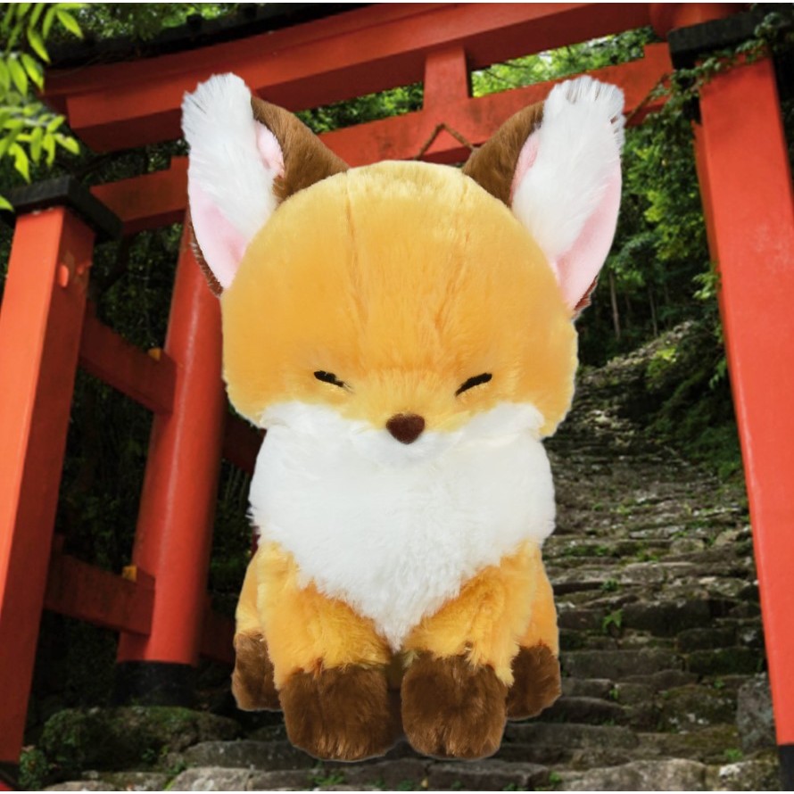 【守夜鴞商行】日本正版 AMUFUN 橙色 黃色 狐狸 絨毛 娃娃 amuse 擺飾 可愛 大型