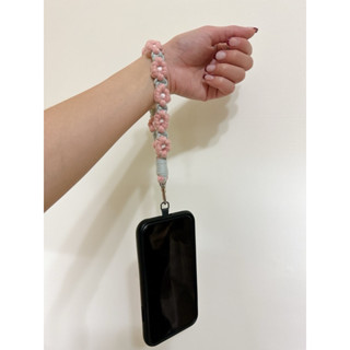 【CoCo手作編織】Macrame 編織花花手機掛繩、吊飾/編織小花掛繩/鑰匙吊飾/包包吊飾(商品有含掛片)