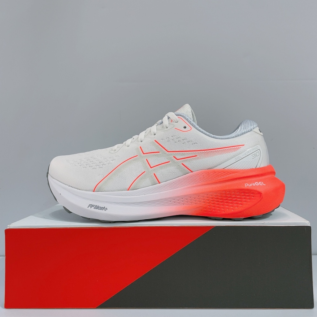 ASICS GEL-KAYANO 30 女生 白橘色 百年紀念款 緩震 彈力 運動 慢跑鞋 1012B357-101